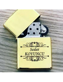 İsimli Gold Metal Zippo Benzinli Çakmak
