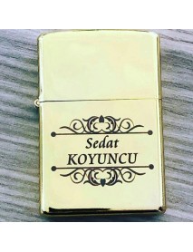 İsimli Gold Metal Zippo Benzinli Çakmak