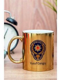 Polis Logolu Gold Kupa Bardak