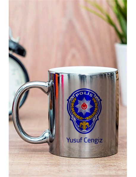 Polis Logolu Gümüş Kupa Bardak