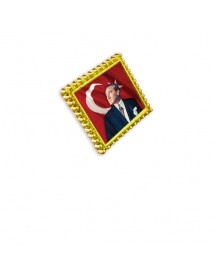 Kişiye Özel Metal Yaka Rozeti Gold Desenli