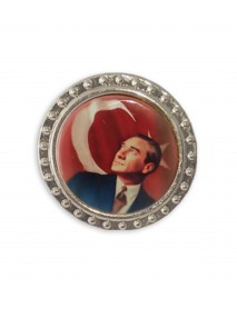 Kişiye Özel Metal Yaka Rozeti Gümüş Desenli 
