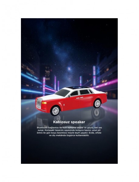 Torima Bluetooth Hoparlör Süper Lüks Araba Tasarımlı 15W TWS FM USB Speaker D82 