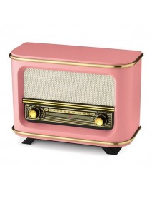 Nostaljik Görünümlü İstanbul Tasarımlı Ahşap Radyo Pembe