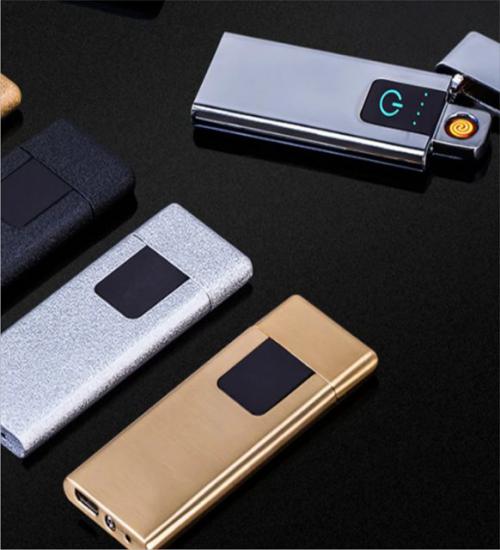 Metal USB Ultra İnce Şarjı Çakmak Gold