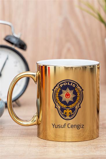 Polis Logolu Gold Kupa Bardak